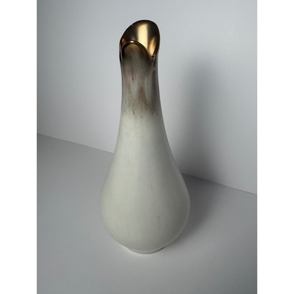 Carstens‎ Tonnieshof West Germany Vase Mid Century Modern Gold Rim Vintage